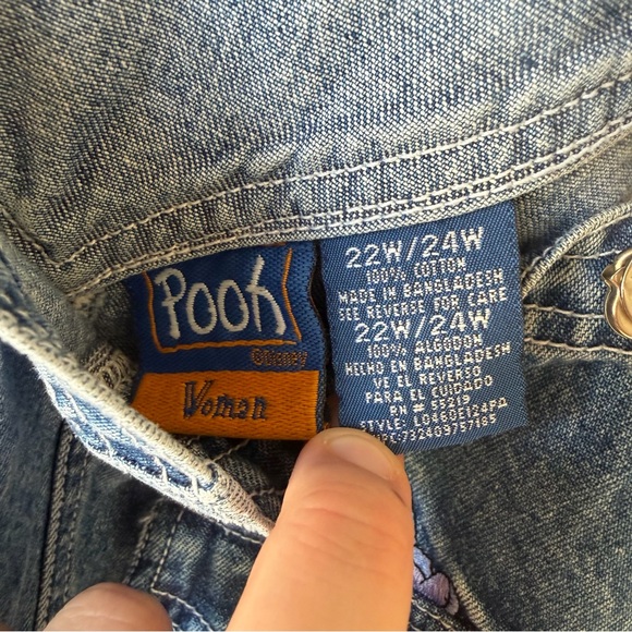 Vintage Disney Pooh Blue Denim Overalls, Size 22/24W, EUC - Picture 3 of 5